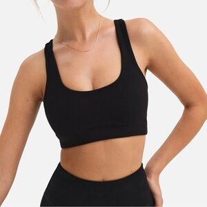 MATE the label Organic Stretch Sports Bra Jet Black XS